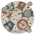 Dywan dziecięcy Adventures 140cm Animal Party Cream Brown Blue okrągły - 3