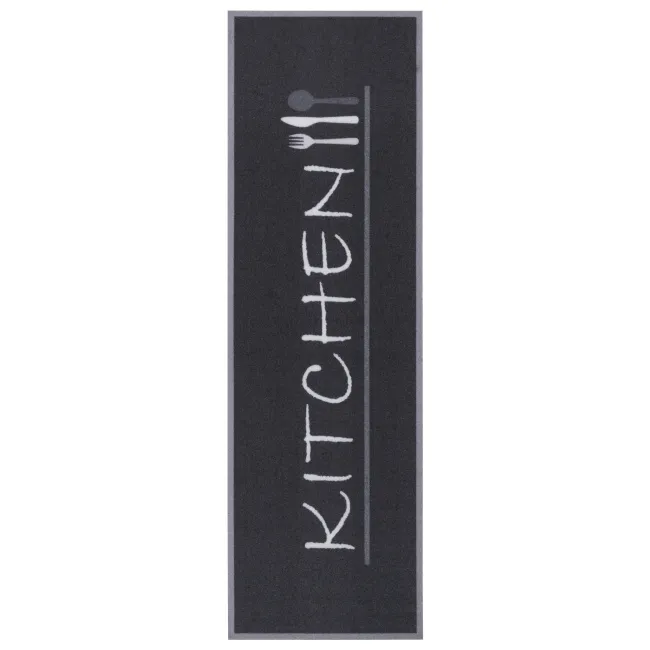 Dywan kuchenny Cook&Clean 50x150cm Kitchen Cutlery Black White antypoślizgowy