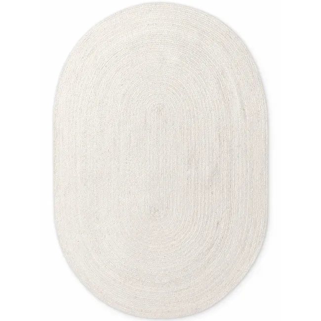 Dywan Jute Braided 160x230cm Rangpur White owalny 100% juta