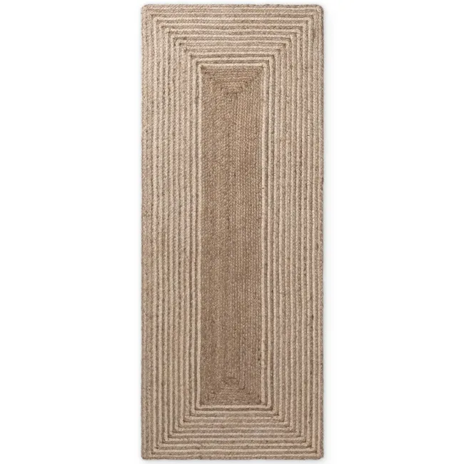 Dywan Juno 80x300cm Line Natural White Brown 100% juta