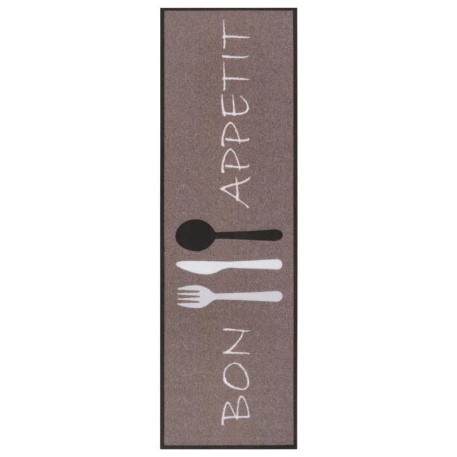 Dywan kuchenny Cook&Clean 50x150cm Bon Appetit Cutlery Brown White antypoślizgowy