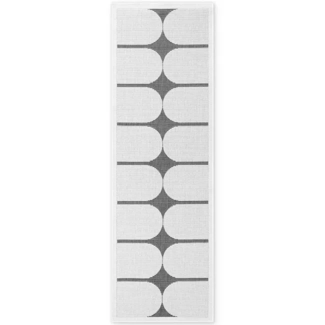 Dywan Duet 80x250cm Bowen Black White dwustronny do wnętrz i na zewnątrz