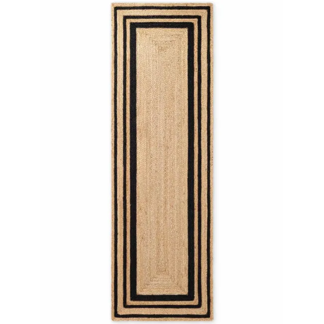 Dywan Looma 80x250cm Natural Gold Black 100% juta
