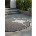 Dywan Duet 160cm Bowen Black White dwustronny okrągły do wnętrz i na zewnątrz - 8
