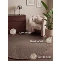 Dywan Calmio 200cm Taupe okrągły 100% wełna - 6