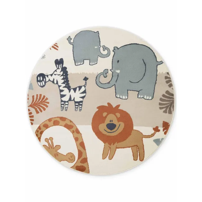 Dywan dziecięcy Adventures 160cm Savanna Cream Multicolor okrągły