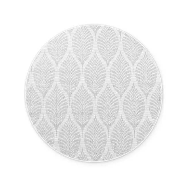 Dywan Duet 160cm Liora White Grey dwustronny okrągły do wnętrz i na zewnątrz