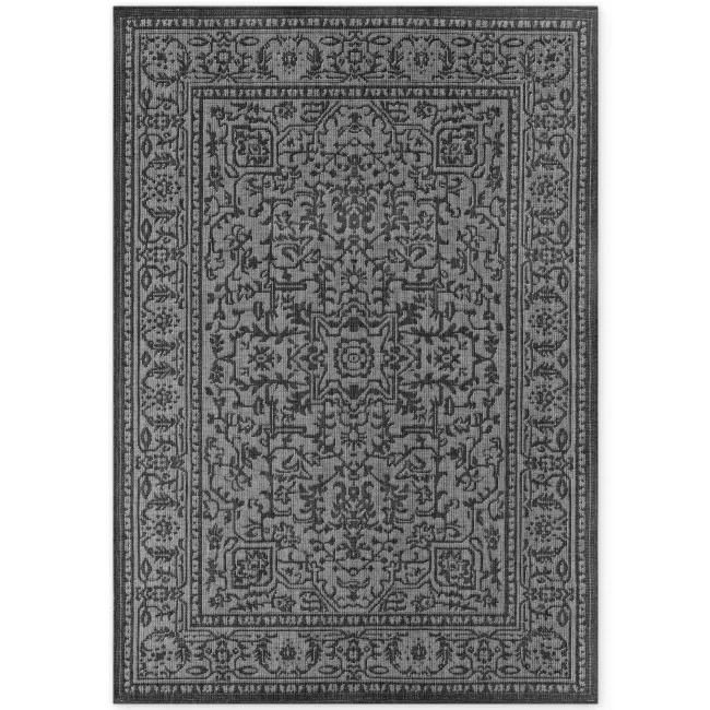 Dywan Duet 160x230cm Kona Black White dwustronny do wnętrz i na zewnątrz