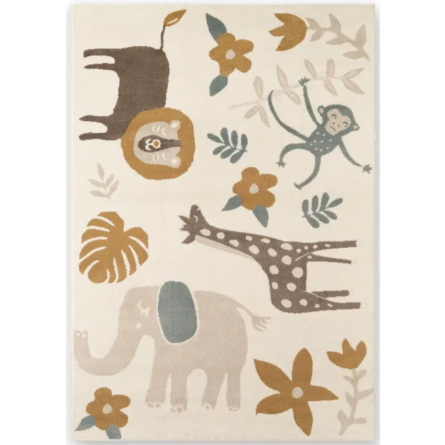 Dywan dziecięcy Adventures 160x235cm Animal Safari Cream Multicolor
