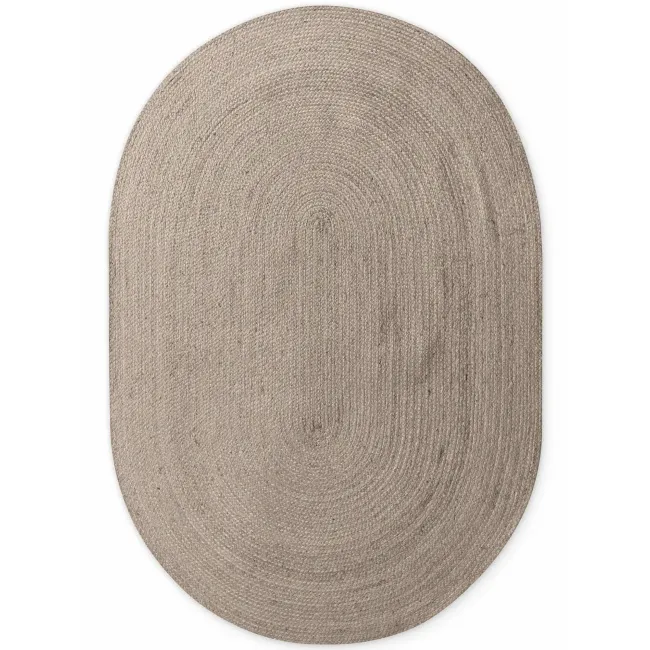 Dywan Jute Braided 160x230cm Rangpur Natural Grey Brown owalny 100% juta - 1