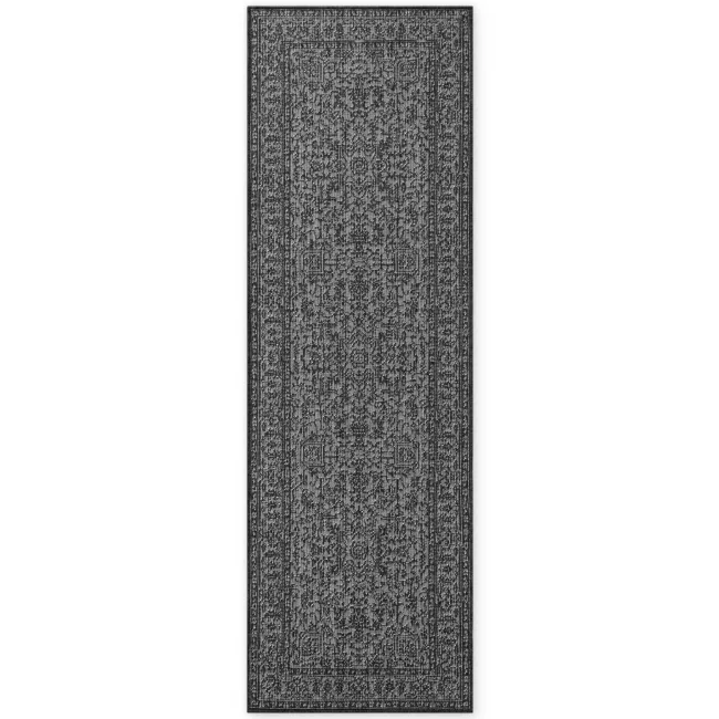 Dywan Duet 80x250cm Kona Black White dwustronny do wnętrz i na zewnątrz