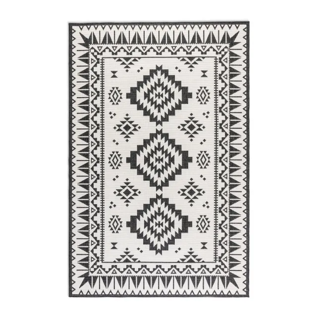 Dywan Gemini 200x290cm Dynamic Black dwustronny do wnętrz i na zewnątrz