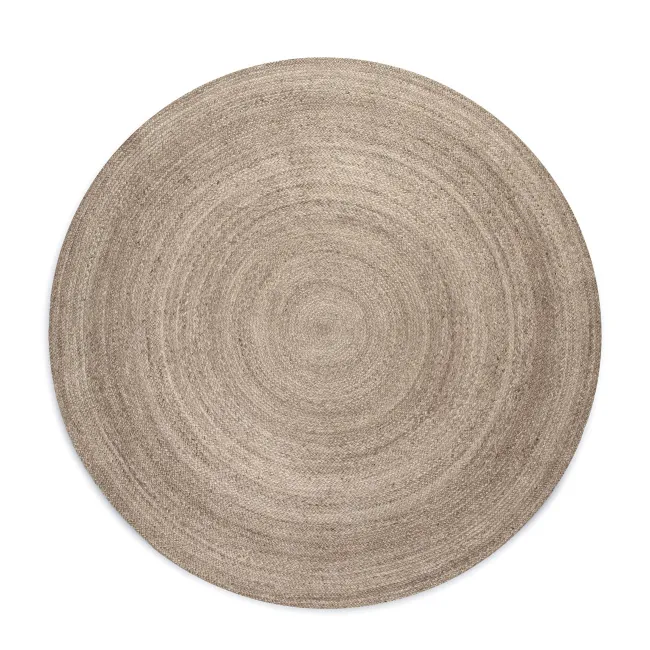 Dywan Jute Braided 100cm Rangpur Natural Grey Brown okrągły 100% juta