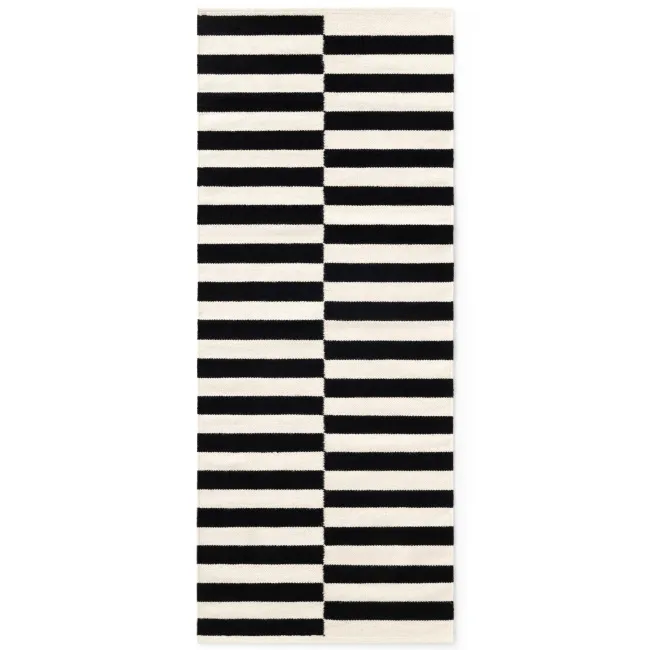 Dywan Vika 80x200cm Black Natural White 100% wełna