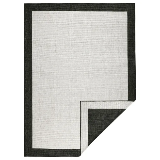 Dywan Twin 200x290cm Panama Black Cream dwustronny do wnętrz i na zewnątrz