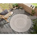 Dywan Twin 100cm Porto Linen dwustronny okrągły do wnętrz i na zewnątrz - 4