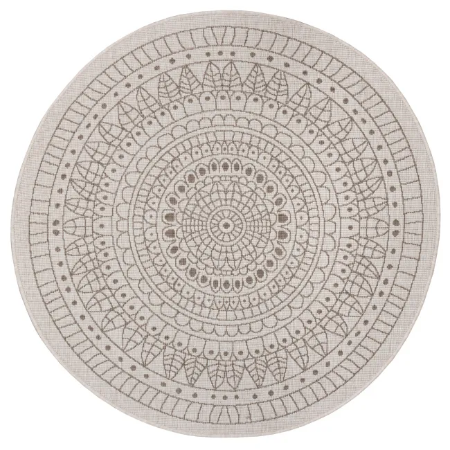Dywan Twin 100cm Porto Linen dwustronny okrągły do wnętrz i na zewnątrz