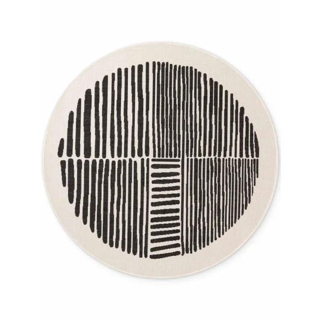 Dywan Haringey 160cm Bounds Black White okrągły
