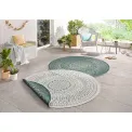 Dywan Twin 200cm Porto Green Cream dwustronny okrągły do wnętrz i na zewnątrz - 5