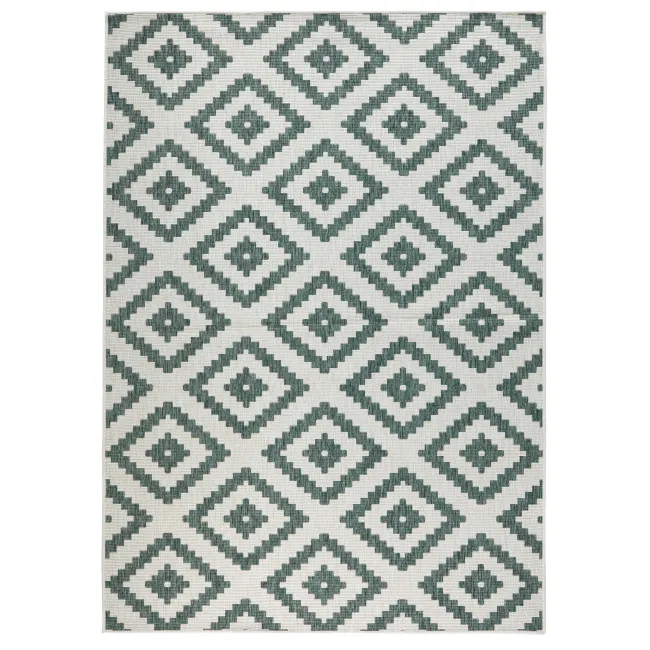 Dywan Twin 160x230cm Malta Green Cream dwustronny do wnętrz i na zewnątrz