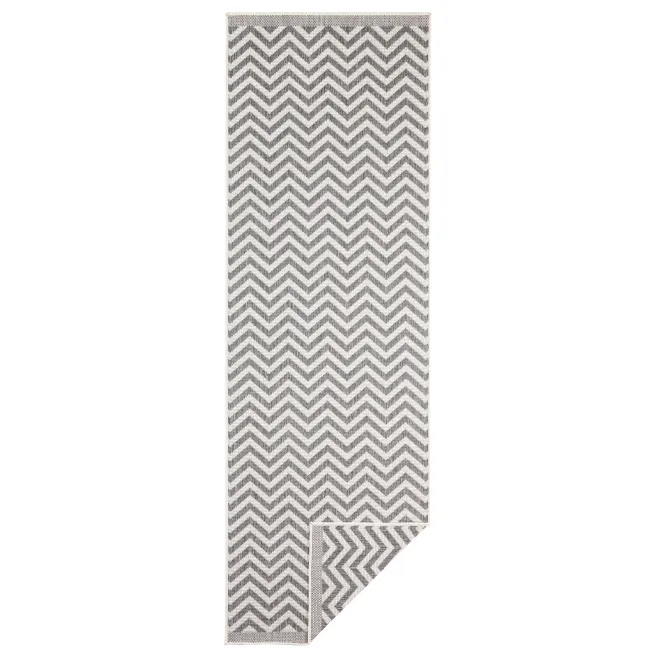 Dywan Twin Supreme 80x350cm Palma Grey Cream dwustronny do wnętrz i na zewnątrz