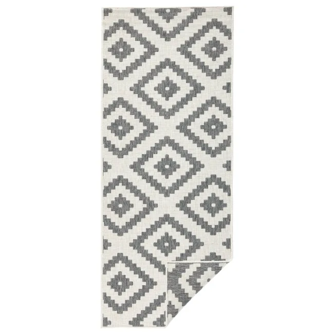 Dywan Twin 80x350cm Malta Grey Cream dwustronny do wnętrz i na zewnątrz