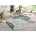 Dywan Twin 100cm Porto Green Cream dwustronny okrągły do wnętrz i na zewnątrz - 6
