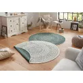 Dywan Twin 100cm Porto Green Cream dwustronny okrągły do wnętrz i na zewnątrz - 4