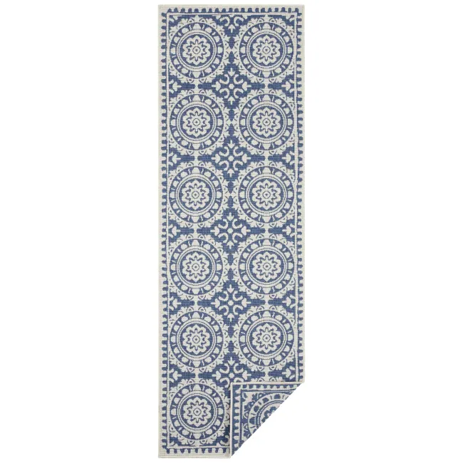 Dywan Twin Supreme 80x250cm Jardin Blue Cream dwustronny do wnętrz i na zewnątrz