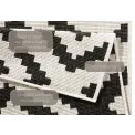 Dywan Twin 80x350cm Malta Black Cream dwustronny do wnętrz i na zewnątrz - 5