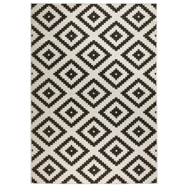 Dywan Twin 240x340cm Malta Black Cream dwustronny do wnętrz i na zewnątrz
