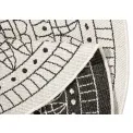 Dywan Twin 100cm Porto Black Cream dwustronny okrągły do wnętrz i na zewnątrz - 10