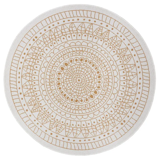 Dywan Twin 140cm Porto Ochre dwustronny okrągły do wnętrz i na zewnątrz