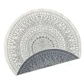 Dywan Twin 140cm Porto Grey Cream dwustronny okrągły do wnętrz i na zewnątrz - 1