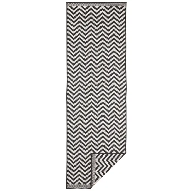 Dywan Twin Supreme 80x250cm Palma Black Cream dwustronny do wnętrz i na zewnątrz