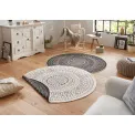 Dywan Twin 140cm Porto Black Cream dwustronny okrągły do wnętrz i na zewnątrz - 4