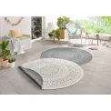 Dywan Twin 200cm Porto Grey Cream dwustronny okrągły do wnętrz i na zewnątrz - 4