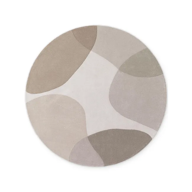 Dywan Hackney 200cm Clarissa Beige Grey okrągły 100% wełna
