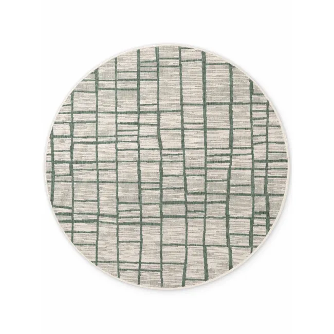 Dywan Haringey 200cm Crouch Green White okrągły