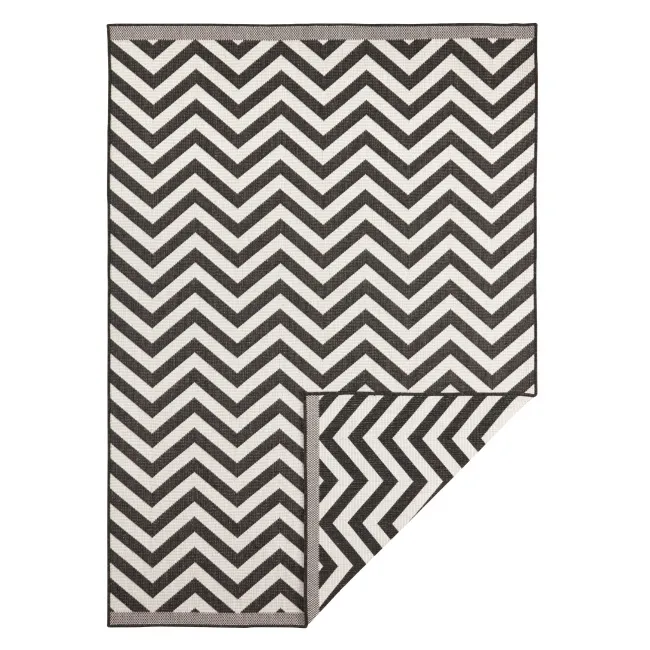Dywan Twin Supreme 200x290cm Palma Black Cream dwustronny do wnętrz i na zewnątrz