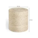 Pufa Looma 40cm Natural Ivory 100% juta - 2