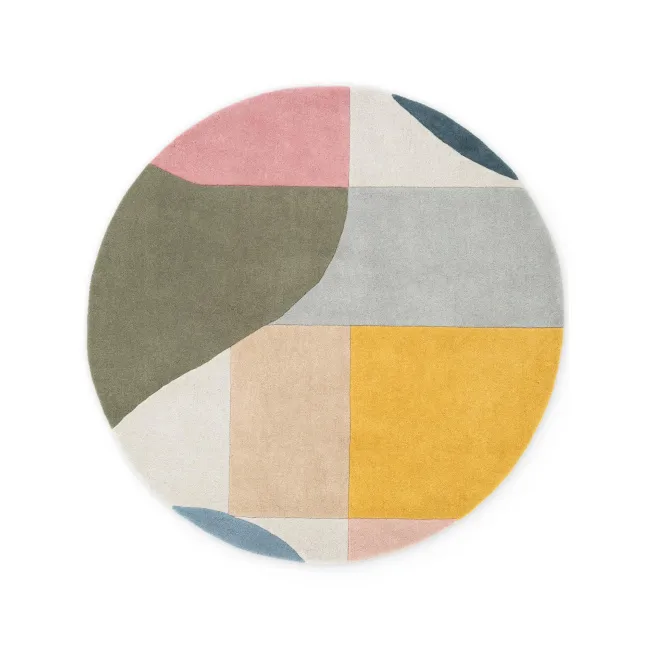 Dywan Westminster 200cm Curzon Cream Multicolor okrągły 100 proc. wełna