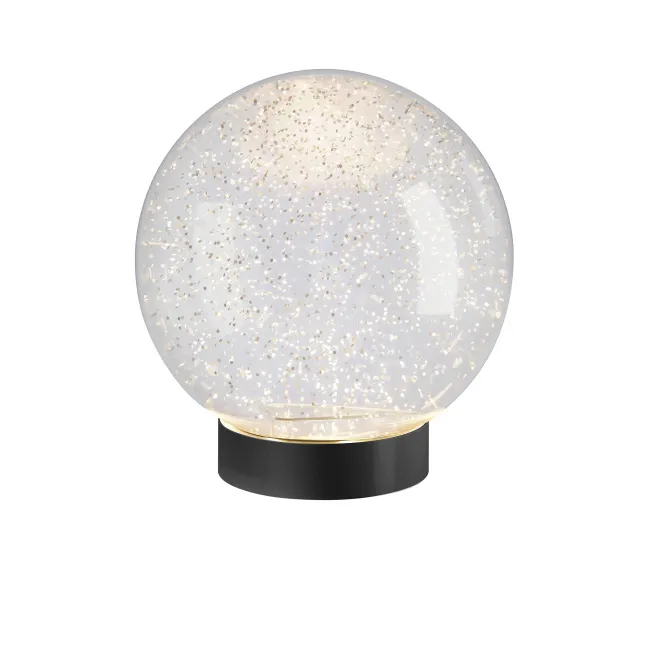 Kula śnieżna LED Glamour Black 18cm, 8lm, 2300K