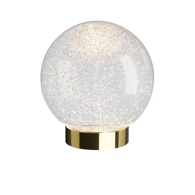 Kula śnieżna LED Glamour Gold 18cm, 8lm, 2300K