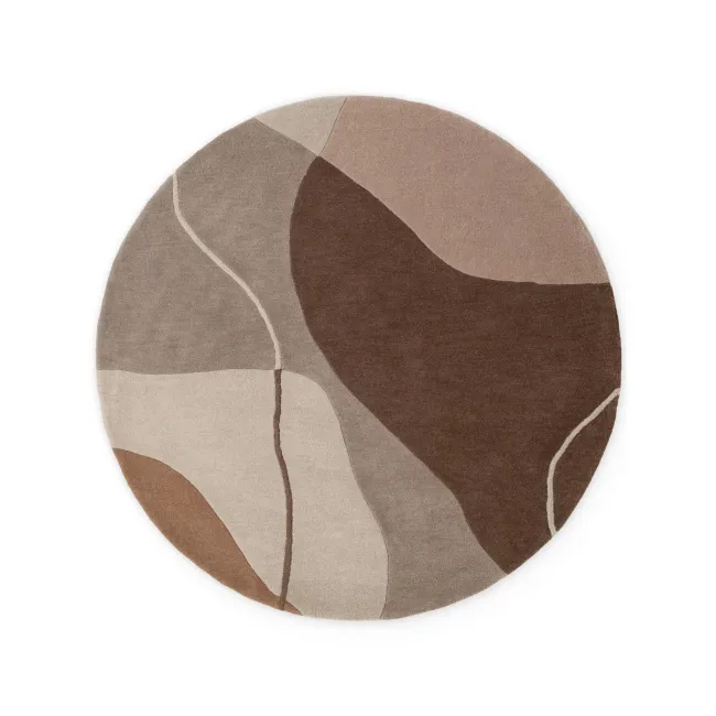 Dywan Muse 200cm Cream Brown 100% wełna okrągły