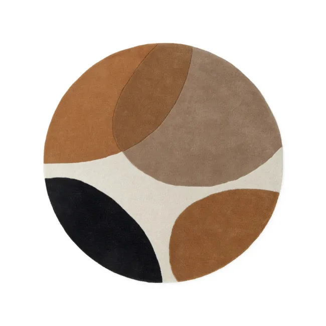 Dywan Ruvia 160cm Cream Brown 100% wełna okrągły