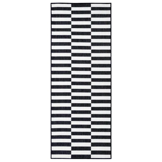 Dywan Viela 80x200cm Black White dwustronny do wnętrz i na zewnątrz