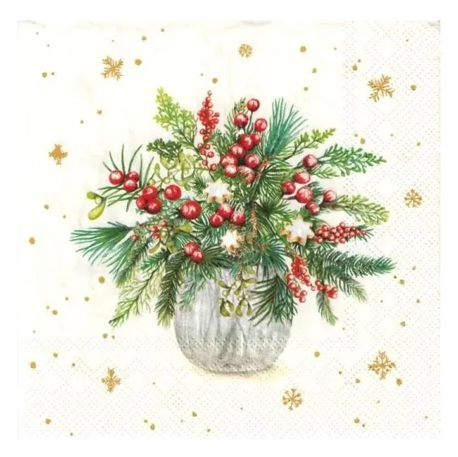 Serwetki 33x33cm Christmas Arrangement Cream 20szt.