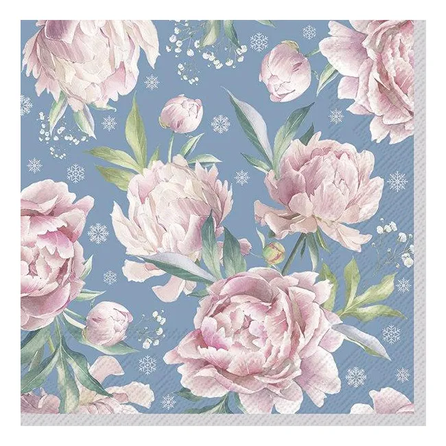 Serwetki 33x33cm Daphne Blue Silver 20szt.