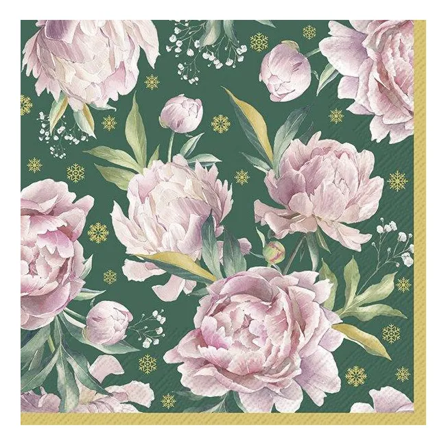 Serwetki 33x33cm Daphne Green Gold 20szt.
